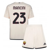 AS Roma Gianluca Mancini #23 Bortatröja Barn 2023-24 Kortärmad (+ Korta byxor)